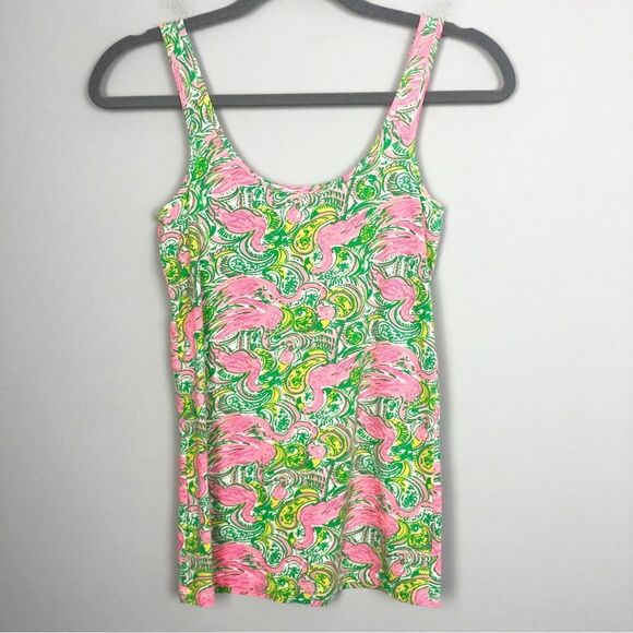 LILLY PULITZER | Tabbie Flamingo Resort Hot Wings Print Tank Top Women’s Size XS - Picture 8 of 11